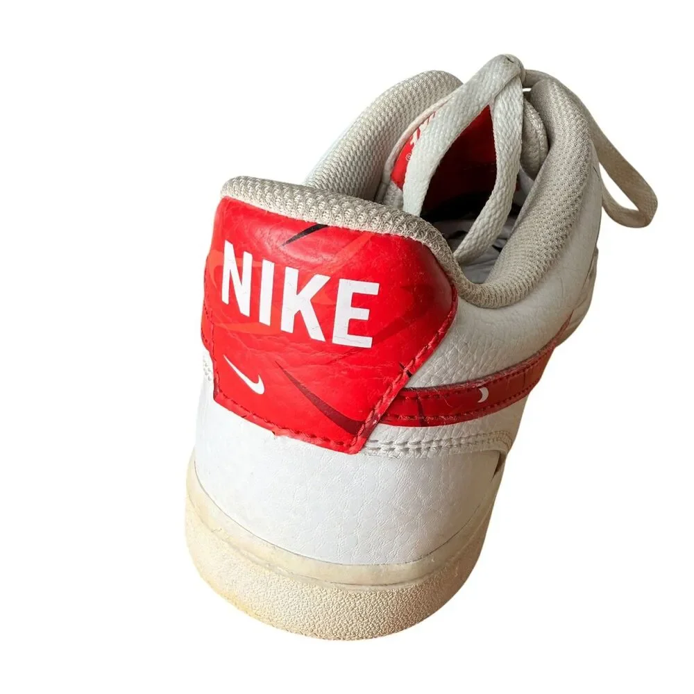 Nike Men’s Sneakers Size 14 Court Vision Low Swoosh Print White Red Camo